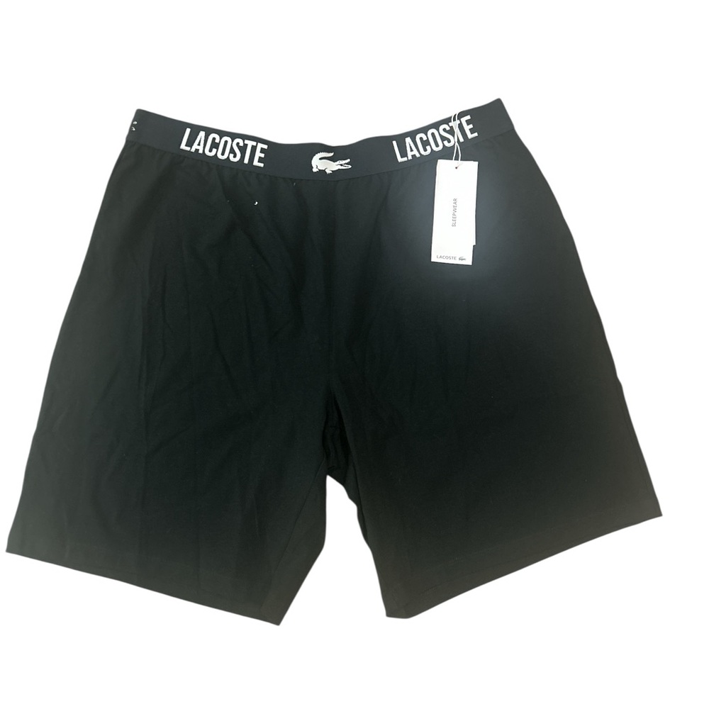 Lacoste Mens Black Cotton Blend Sleep Lounge Shorts GH8303 51 031 Size L NWT